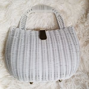 White wicker purse